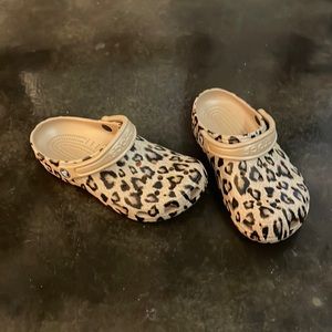 Leopard print crocs